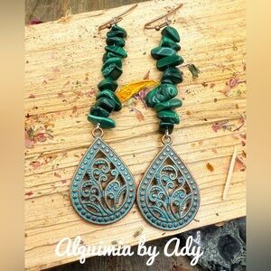 Alquimia Green and Bronze Earrings